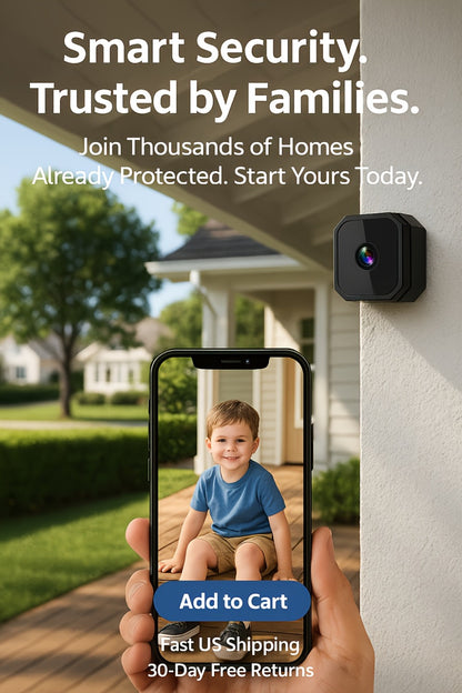 No Internet Security Camera with Color Night Vision, Built-In AP Hotspot WiFi, Two-Way Audio, Motion Detection, Real-Time App Monitoring – Indoor Home Family Baby Pet Camera