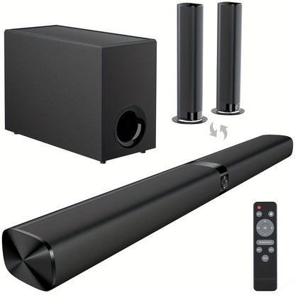 Mighty Rock TV Soundbar 32 Inch Separable Wireless Sound Bar with ARC Optical AUX, 3D Stereo 4-Driver Speaker, 3 Placement Modes, Infrared Remote Control for Smart TV Home Theater