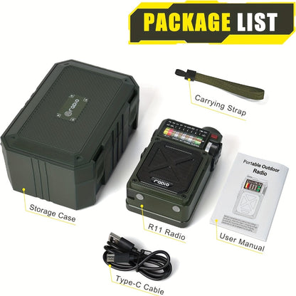 Digital Shortwave Emergency Radio 4000mAh Solar Hand Crank, AM/FM/SW/NOAA Weather Alert, 5W Speaker, SOS Alarm, LED Flashlight, SD Card & USB MP3 Player, Winter Storm Survival Gear for Home & Outdoor