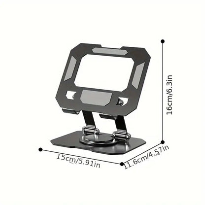 Adjustable Metal Tablet Stand, Rotating Folding Desktop Holder for iPad & Phone, Sturdy Iron Ergonomic Design, Perfect for Digital Art, Note-Taking & Video Calls – Black