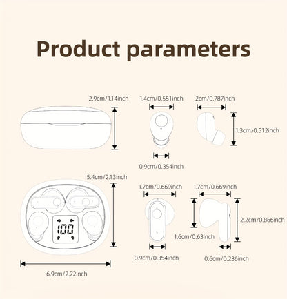 MSHUKCOE 2in1 Sleep Earbuds Invisible Mini Noise Cancelling, 6D HiFi Sound Effect Low Bass Wireless Headphones Long Battery Life, Comfortable Wear for Leisure Office Classroom, Birthday Gift