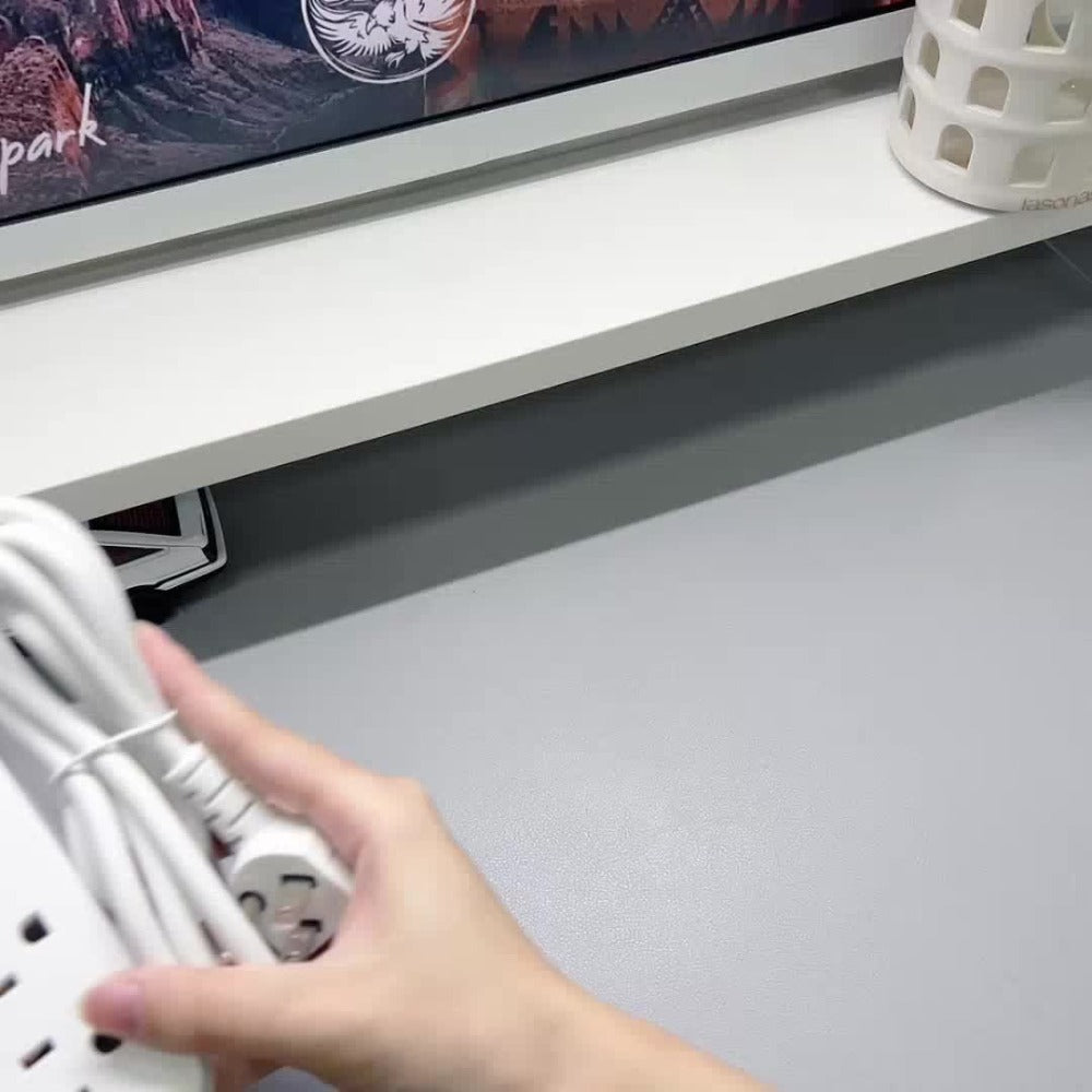 Flat Plug Wall Mount Power Strip 14-in-1 Surge Protector - 8 AC Outlets, 4 USB-A & 2 USB-C Ports, 5ft/10ft Extension Cord, Overload Protection, Desktop Charging for Home Office