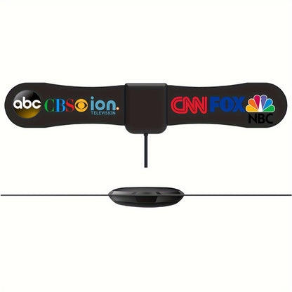 Arc Indoor TV Antenna Ultra Thin – High Gain Amplified Digital Antenna HD 4K 1080P, Free Local Channels ABC CBS NBC FOX, Clip & Stick Setup, Works with All TVs, No Monthly Fee, Sleek Arc Design
