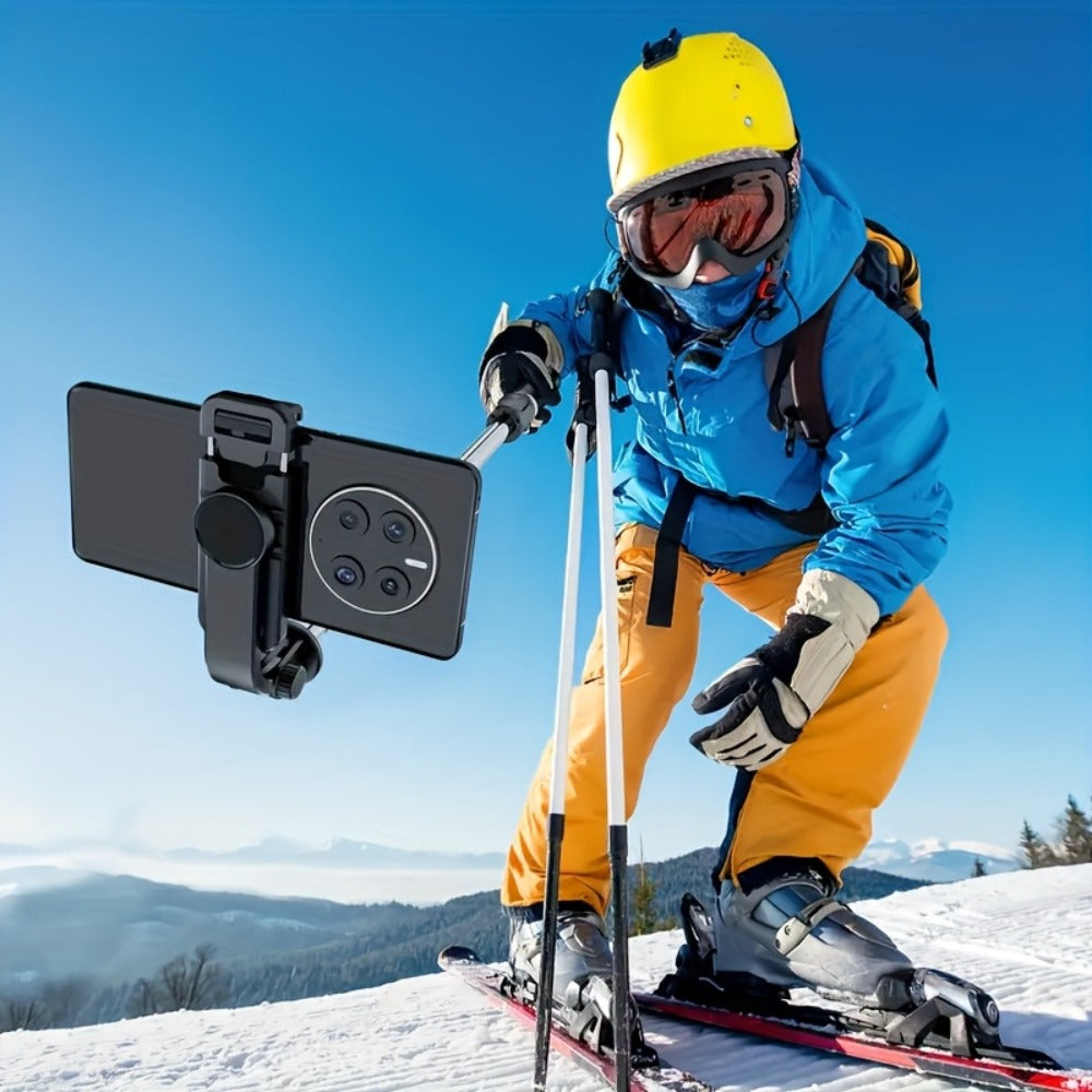 Portable Selfie Stick Tripod 40 Inch Floor Stand with Wireless Remote & Anti-Shake Base – Extendable Compact Phone Tripod for Travel Vlogging, TikTok Live, Outdoor Filming, iPhone & Android