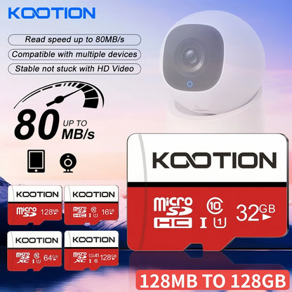 A1 C10 U1 Micro SD Card 5 Pack TF Memory Card 90MB/s High Speed 128MB to 128GB SDXC for Security Camera Drone Dash Cam Smartphone Tablet PC – Red & White Available