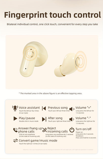 Sleep Mini Earbuds 2 Pairs Wireless Bluetooth In-Ear Headphones Long Battery Life HD Calling 3 Colors Sport Use Single Compartment Case All Seasons