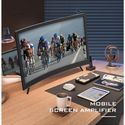 Phone Screen Magnifier 14 or 16 Inch Curved Foldable Stand – Choose HD or Standard Definition Wide Angle Eye Protection Smartphone Amplifier for Movies Gaming Video Calls, Universal iPhone Android Gift