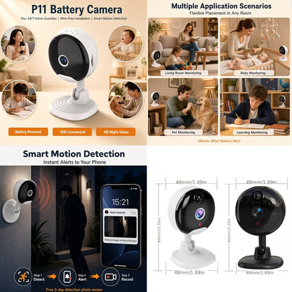 Wireless Security Camera System with Video Doorbell, Indoor Outdoor Surveillance, Long Battery Life, Two-Way Audio, Night Vision, Motion Detection, Smart App Control for Home Apartment Front Door
