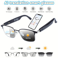 GS06 Silver AI Translation Glasses + Variable Light Lenses