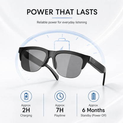 Smart Audio Glasses Open Ear Wireless HD Immersive Sound – Lightweight Eyeglasses with Built-In Mic Hands-Free Calling Music for Cycling Running Driving Outdoor Sports iOS Android