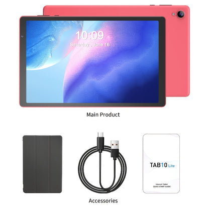 Android 14 Tablet 10 Inch 6000mAh Battery 4GB RAM 32GB ROM Quad-Core HD IPS Screen WiFi Google Play Front Rear Camera Blue Pink Gray Purple with Protective Case