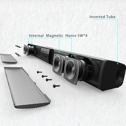 5.1 Surround Sound Soundbar for Smart TV – 21.7" Wireless Bluetooth 5.0 Home Theater Speaker System, 4 Speakers, Subwoofer, Remote Control, 6 EQ Modes, Works with PC, Projector, Laptop, DVD Player