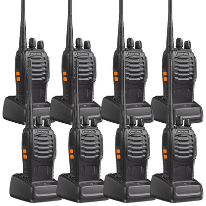 Baofeng UHF Walkie Talkies 16CH 5W – 2/4/6/8/10/12 Pack Two-Way Radios, USB Rechargeable 1500mAh Battery, LCD Display, Hi-Fi Sound, for Outdoor Sports, Hiking, Camping & Emergency Communication