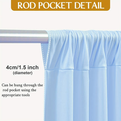 2-Pack 10x10ft Spandex Photography Backdrop Curtains - Wrinkle-Resistant Polyester Background Cloth with Pole Pockets for Weddings, Birthdays, Banquets & Photo Studio Events
