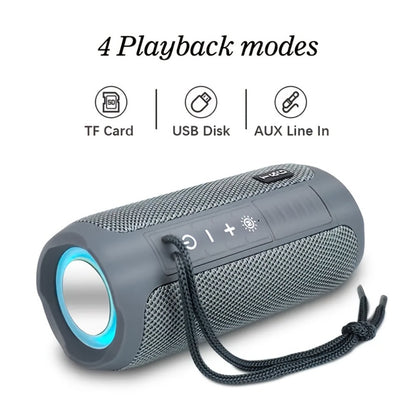 TG227 Portable Bluetooth Speaker with LED Breathing Light, TWS Stereo Sound, USB-C Rechargeable, Wireless Speaker for Outdoor Camping, Hiking, Gatherings