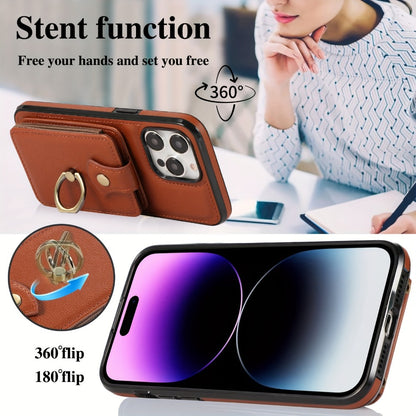 RFID Blocking iPhone Wallet Case with Magnetic Card Holder Kickstand MagSafe Compatible Shockproof Armor Bumper Wireless Charging Support for iPhone 16 15 14 13 12 Pro Max Plus Series