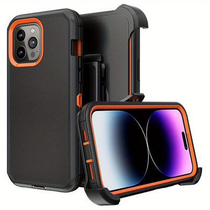 Rugged iPhone 14 Belt Clip Holster Case with Rotating Clip Heavy Duty TPU PC Dual Layer Shockproof Drop Protection Wireless Charging for iPhone 14 Pro Max 14 Plus 14 Pro 14 – 3 Colors Men Outdoor