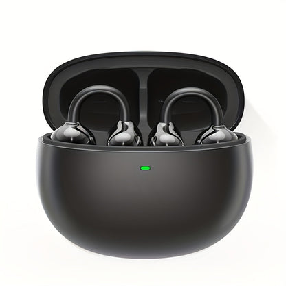 Clip On Wireless Earbuds Open Ear Bluetooth Headphones with Detachable Gemstone Earrings ANC Noise Reduction HD Stereo Hands-Free for Sports Exercise Work Study Outdoors