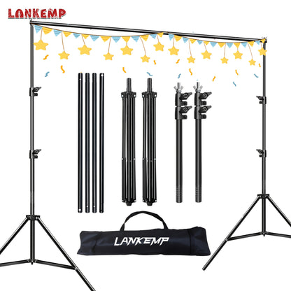 Photography Backdrop Kit 6.6x6.6 Ft 2x2M with 4 Clips for Weddings Parties Photo Booth Events Decoration Projection Screen Background LANKEMP
