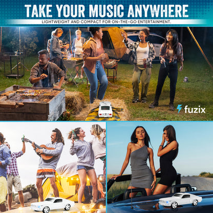Fuzix WS-1967 Classic Car Bluetooth Speaker with LED Lights | Retro Replica Wireless Stereo, FM Radio, USB/TF/AUX, Built-in Mic, Rechargeable – Novelty Gift for Car Enthusiasts, Home, Travel & Parties