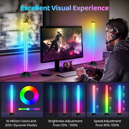 TV Backlight LED Strip 2 Pack RGB IC 16 Million Colors Music Sync App Control - 8 Dynamic Modes USB Powered No Hub Required for Gaming PC Laptop Desktop Monitor Bias Lighting Bedroom Decor