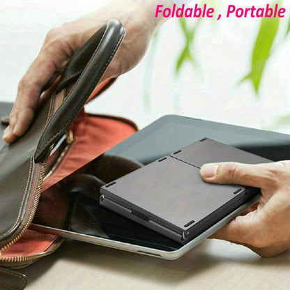 Foldable Bluetooth Keyboard with Numeric Keypad Triple Fold BT5.1 3-Device Multi-Switch USB-C Rechargeable Portable Wireless Keyboard for iPhone iPad Android Tablet Windows Mac Grey