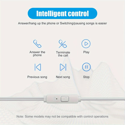 10 Pack Wired Earphones 3.5mm Bulk In-Ear Headphones Built-in Mic Volume Control Universal Compatible Samsung Huawei Xiaomi Android School Classroom Office Wholesale White
