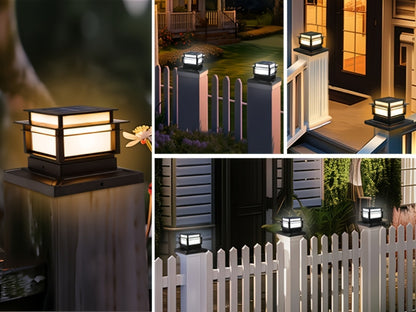 Solar Post Cap Lights for Fence Deck 6 Pack - Outdoor Bright LED Waterproof Auto Dusk to Dawn for Garden Porch Patio Stair Railing Newel Post Driveway Pillar Decoration