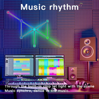 Modular LED Atmosphere Light 9pcs Starry Sky RGB – Freely Splicing, Music Sync, App & Voice Control | Gaming Room, Esports, Bedroom & Streaming Wall Decor Ambient Light