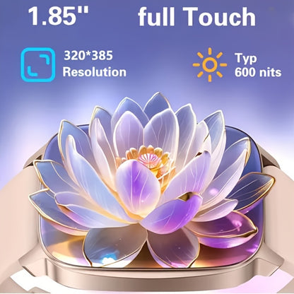 Smart Bracelet Smartwatch 1.83" Full Touch – Wireless Calling, Message Notifications, Fitness & Multi-Sport Tracker, Heart Rate Monitor – Unisex Android & iPhone Watch Jet Black Pink Silver