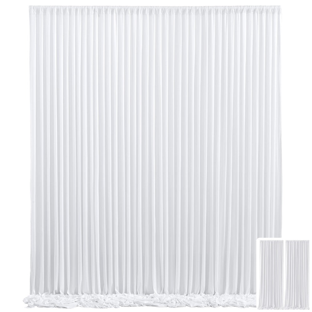 Party Backdrop Curtains 2pcs 7.2x10FT Non-Transparent Wrinkle-Free with Poles for Wedding Birthday Bridal Shower Christening Graduation Prom Holiday Photo Booth Decoration