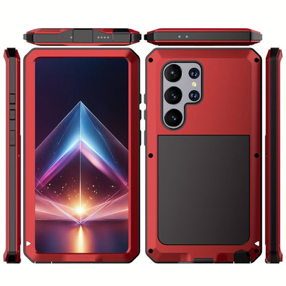 Heavy Duty Samsung Galaxy S24 Ultra Case Rugged Metal with Built-In Glass Screen Protector – Military-Grade Shockproof Dustproof Drop Protection Hard Cover, Compatible with Galaxy S23 Ultra S-Pen
