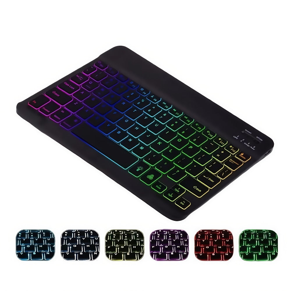 RGB Backlit Keyboard and Mouse Combo 7 Color LED – Ultra-Thin Scissor Keys Quiet Wired Set for PC Desktop Laptop | Black White | Home Office Gaming Desk Setup Keyboard Mouse