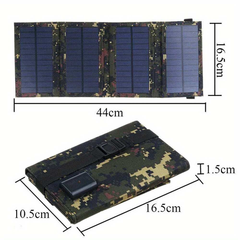 Portable Folding Solar Panel Charger with USB Port, 20% Monocrystalline Silicon Efficiency, Foldable Waterproof Design for Camping Hiking Backpacking, Charges Phones Tablets Power Banks
