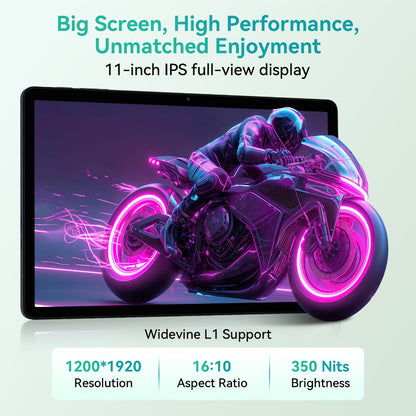 TABWEE T90 Android 16 Tablet 11 Inch FHD 2025 | 24GB RAM 128GB ROM 2TB Expandable, Octa-Core, 8000mAh Battery, 1200x1920 IPS, Face ID, Widevine L1, 3MP+5MP Camera, Tablet PC for Streaming Work School