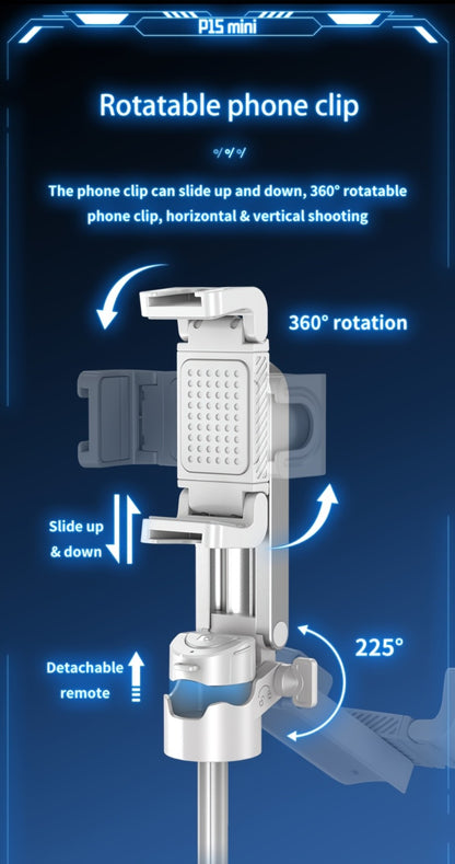 One-Click Release Selfie Stick Tripod 16 Inch Extendable with Wireless Bluetooth Remote & 360° Rotating Bracket – Lightweight Portable Phone Stand for iPhone Samsung Android Travel Vlog Concert