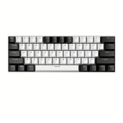 Hot-Swap 61-Key 60% RGB Mechanical Gaming Keyboard, Hot Swappable Red Blue Switch Compact Wired Keyboard with RGB Backlight, Portable Mini Keyboard for Windows PC Laptop Mac Gamers Typists