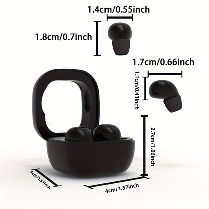 Mini Wireless Earbuds with Charging Case, Ultra-Long Battery Life, Universal Phone Control, Compact True Wireless Earphones Compatible with iOS & Android, Lightweight In-Ear Headphones for Music Calls Travel Work