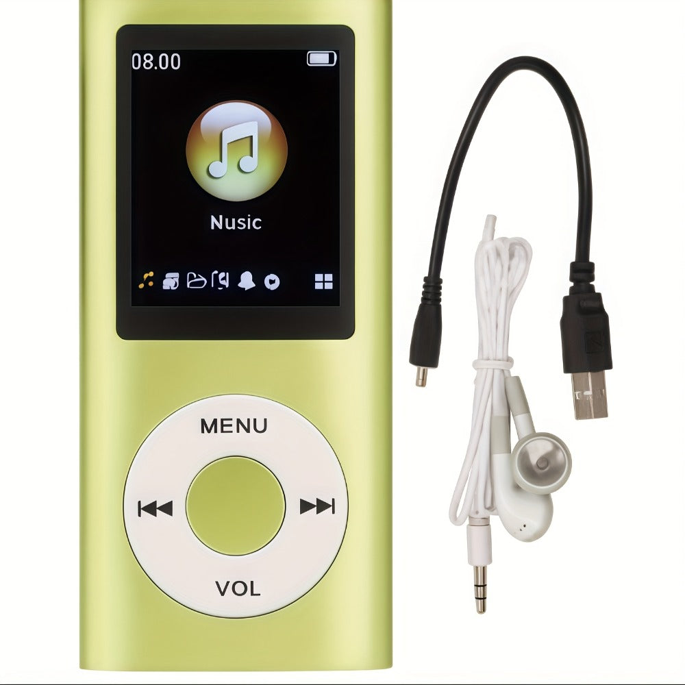 MP3 Player with 64GB Expandable Storage, 8-Hour Battery, Lossless FLAC HiFi Audio, Voice Recorder, E-Book Reader, Photo & Video Viewer, Aluminum Alloy Body, No Bluetooth, Wired Earphone Included