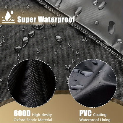 600D Weatherproof Outdoor TV Cover with Roll-Up Flap & 3-Side Zipper – Non-Scratch Liner, Remote Pocket, Wall Mount Compatible, 30–50 Inch