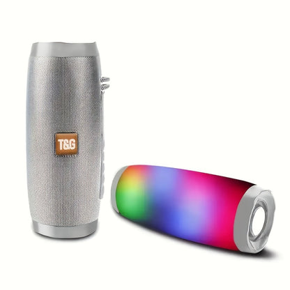 TG157 10W Dual Bluetooth 5.0 Speaker with LED Flash Lights, 5.1 Surround Sound, TF Card AUX USB FM Radio, 1200mAh Rechargeable Compact Wireless Speaker for Outdoor Camping Travel & Home Use