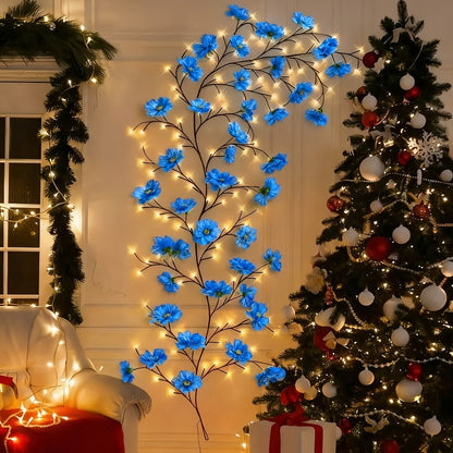 Cherry Blossom LED Fairy Lights USB Powered – 96-Light Faux Floral Garland, Dimmable Warm & Cool White, Plug & Play | Firework, Butterfly & Pink Styles | Bedroom, Party & Holiday Indoor Decor
