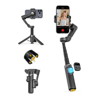 One-piece tripod + magnetic remote control