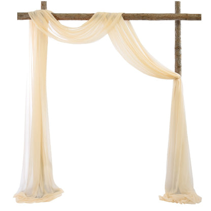 Sheer Yarn Drapery Curtain Party Backdrop 31.5" x 315" – Encrypted Gauze Flutter Streamer for Gender Reveal, Wedding, Birthday, Bridal Shower, Indoor & Outdoor Background Decoration | Reusable & Easy Hang