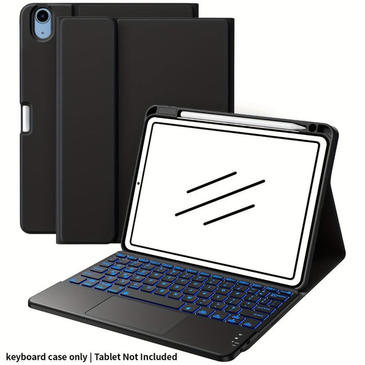 iPad Keyboard Case 11th Gen 2025 10th Gen 2022 7-Color Backlit Wireless Detachable Folio Cover with Pencil Holder for iPad 11-inch A16 10.9 Inch Tablet Keyboard Work Study Travel