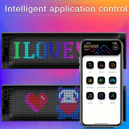 Programmable Flexible LED Matrix Panel Sign, App & Radio Controlled, Dynamic Scrolling Text Pattern & Animation, LED Screen Light for Auto Shop Bar Hotel Concert Party Indoor Decoration