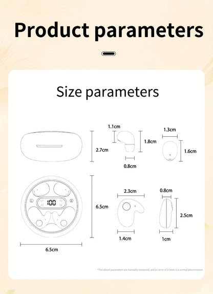 2-in-1 Wireless Earphones Couples Shared Audio Long Battery Life Clear Sound TV Movies Music Running Type-C Charging Condenser Mic Semi-Open iOS Android