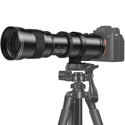 420-800mm F8.3-16 Telephoto Zoom Lens Manual Focus with T-Mount Adapter for Canon Nikon Sony Moon Wildlife Bird Photography Full Frame