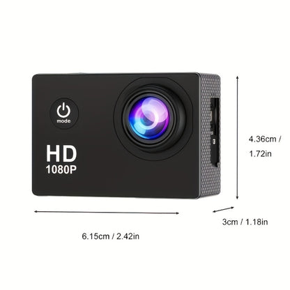 1080P Waterproof Action Camera for Kids & Beginners – 170° Wide Angle, 2" LCD, 90-Min Battery, Accessory Kit for Swimming, Cycling, Rock Climbing & Outdoor Sports Gift