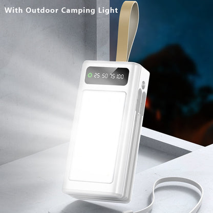 80000mAh Power Bank Built-in 4 Cables PD22.5W Fast Charging – LED Digital Display, Flashlight, Lanyard, Multi-Port Output, Portable Emergency Battery Pack for Outdoor Camping Travel iPhone Android iPad Gift
